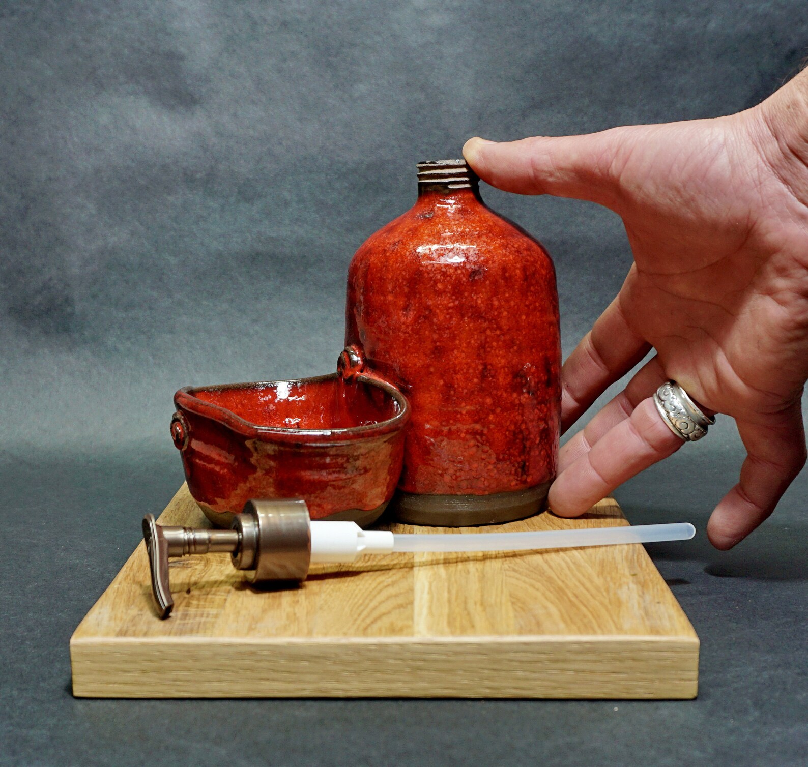 Red Soap Dispenser Sponge Holder Liquid Soap Kitchen Soap Etsy