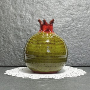 Green Pomegranate, Pottery Pomegranate, Pomegranate art, Red Pottery, Green Pomegranate, decorative fruit,  home décor, ceramic pomegranate