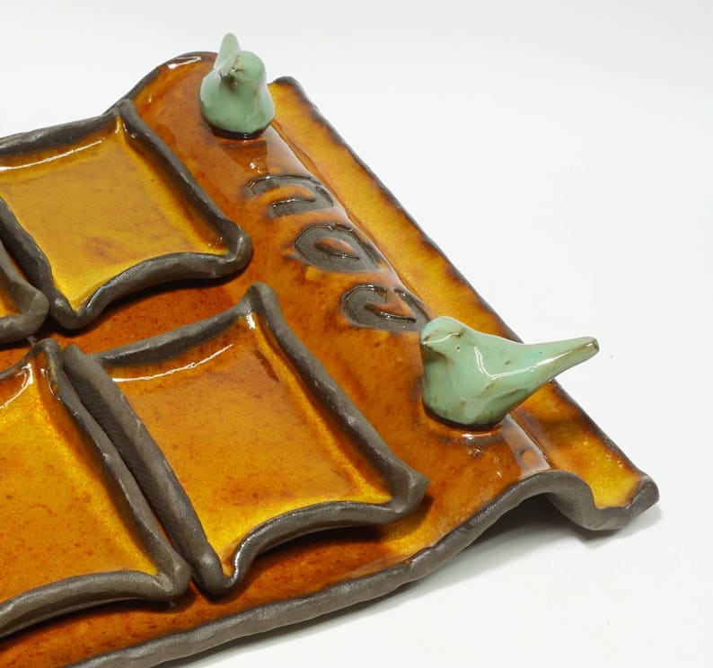 Seder Plate Ceramic Passover Plate Orange Seder Plate Etsy