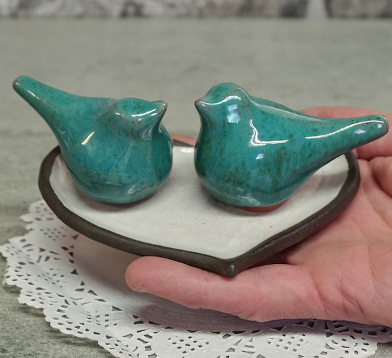 Figurine Céramique Oiseau Bleu Vintage - Décoration D'intérieur Ou Collection