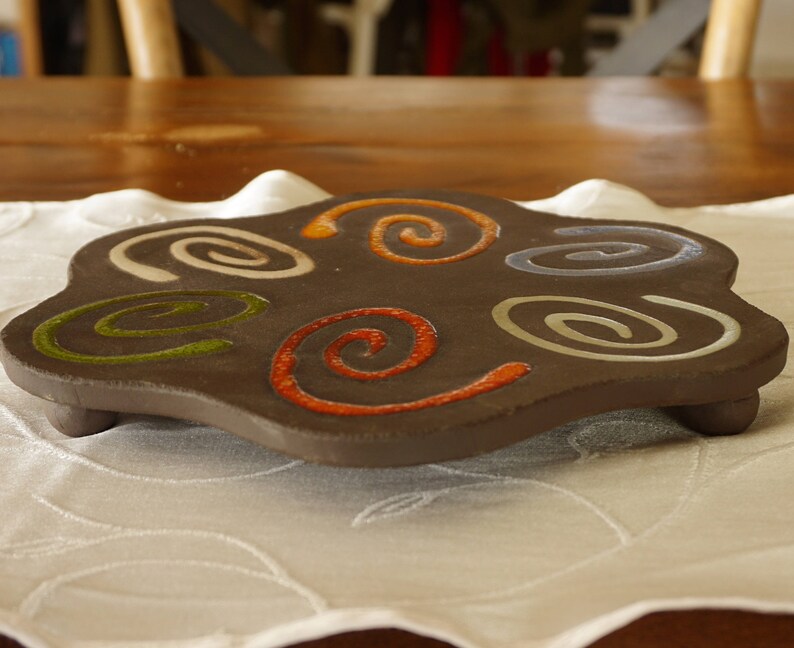 Ceramic Hot Pot Stand Flower Shape Hot Pot Holder Colorful Etsy