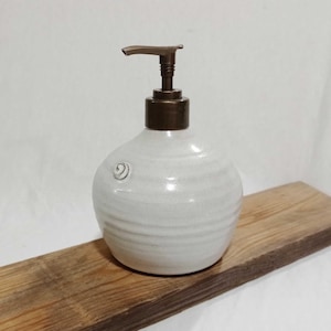Ceramic soap dispenser, Cream glaze, Soap Dispenser, Liquid Soap, Kitchen Soap Pump, Handmade bathroom Décor, Rustic pottery, Israel
