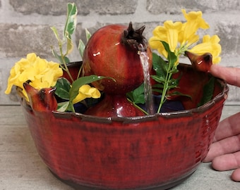 Handmade Ceramic Water Fountain: Pomegranate Tranquility Fountain