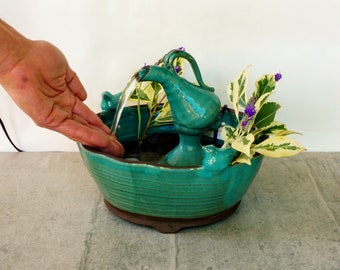 Handmade Ceramic Water Fountain: Indoor Waterfall, Tranquility Decor
