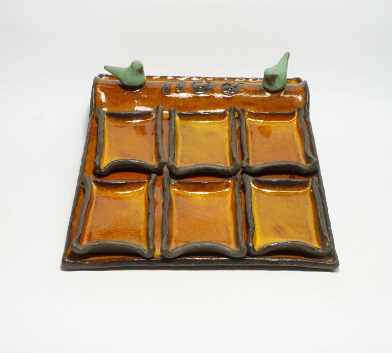 Seder Plate Ceramic Passover Plate Orange Seder Plate Etsy