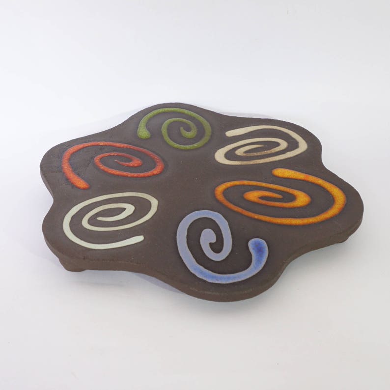 Ceramic Hot Pot Stand Flower Shape Hot Pot Holder Colorful Etsy