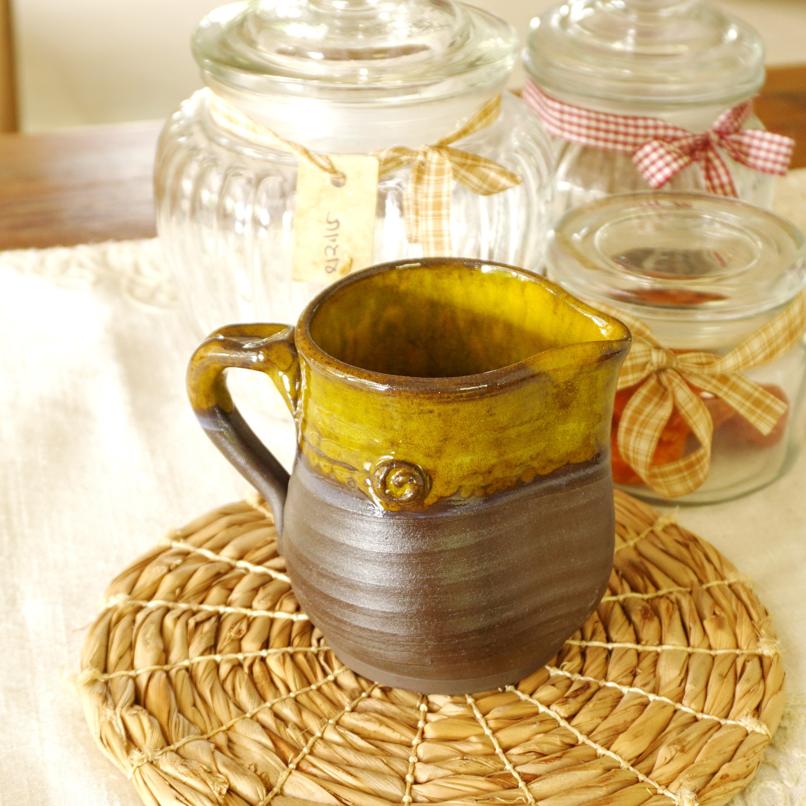 Pottery Sauce Jug Ceramic Wheel Thrown Creamer Handmade Etsy Israel