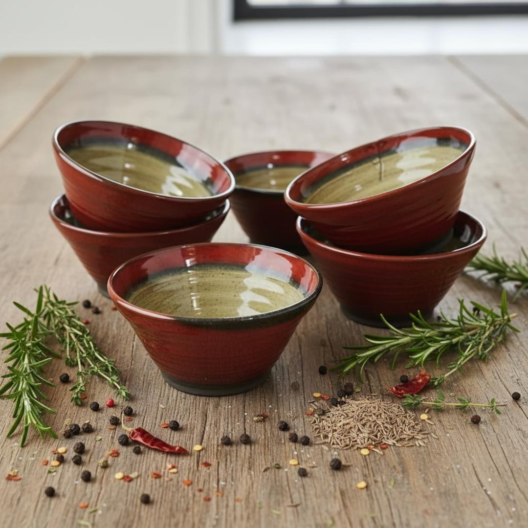 Red Glaze Pottery Bowl: Handmade Wheel Thrown Serving Dish - Etsy