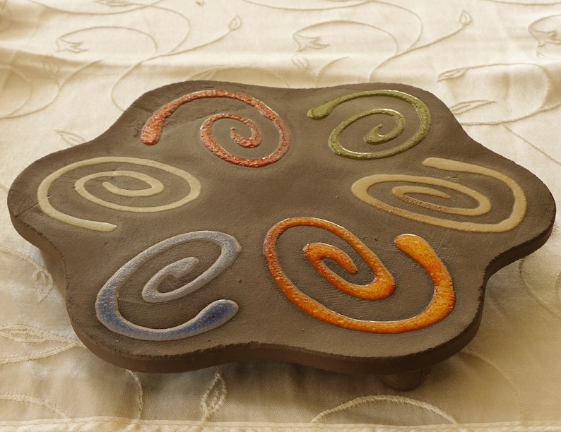 Ceramic Hot Pot Stand Flower Shape Hot Pot Holder Colorful Etsy