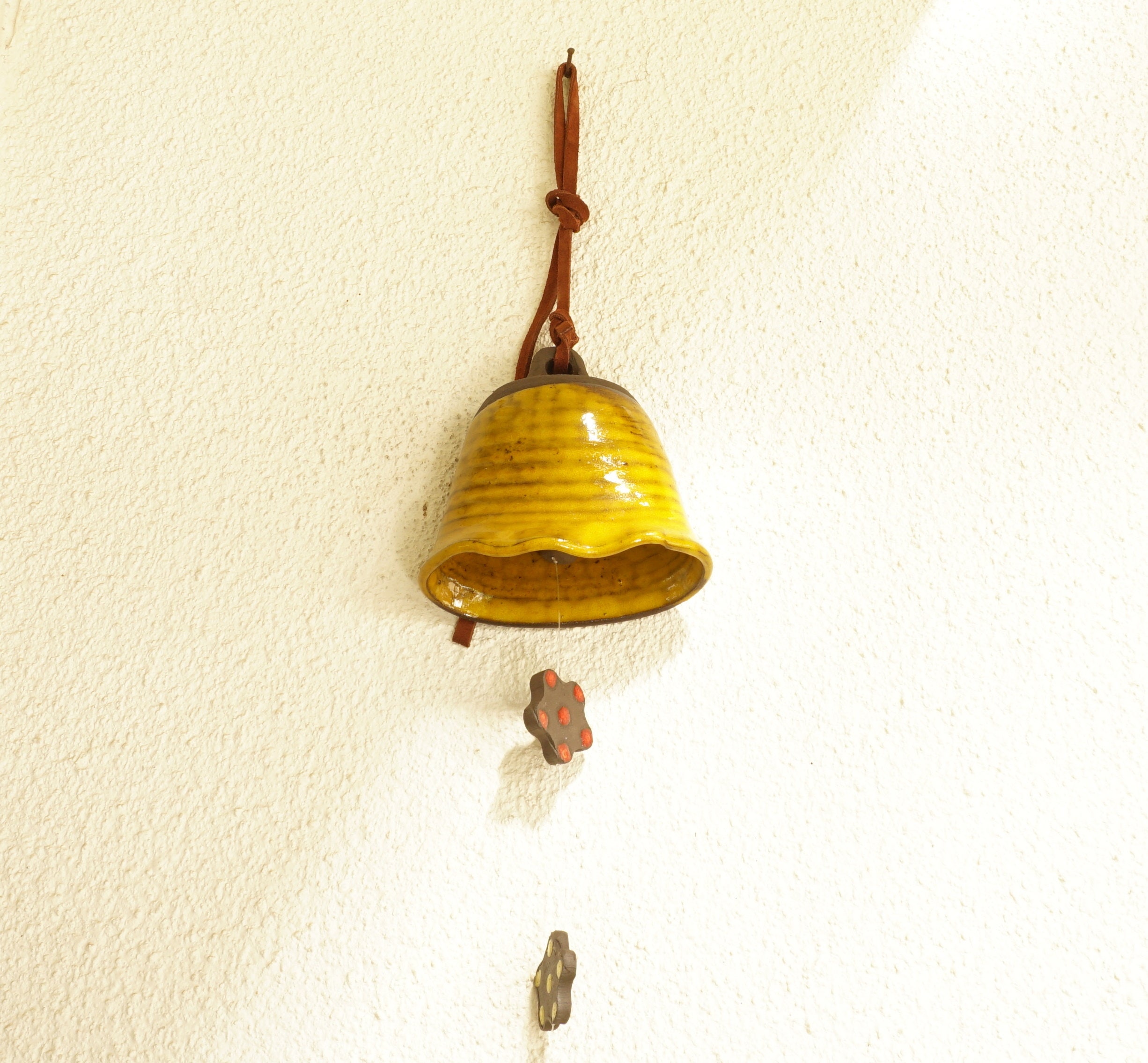 Two Ceramic Wall Bell Handmade Flat Back Wall Bells Pottery Etsy