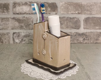 Keramik Zahnbürstenhalter: Keramik Stift & Make-up Pinsel Organizer