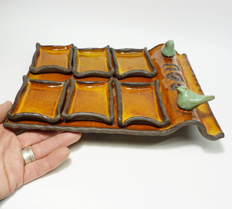 Seder Plate Ceramic Passover Plate Orange Seder Plate Etsy