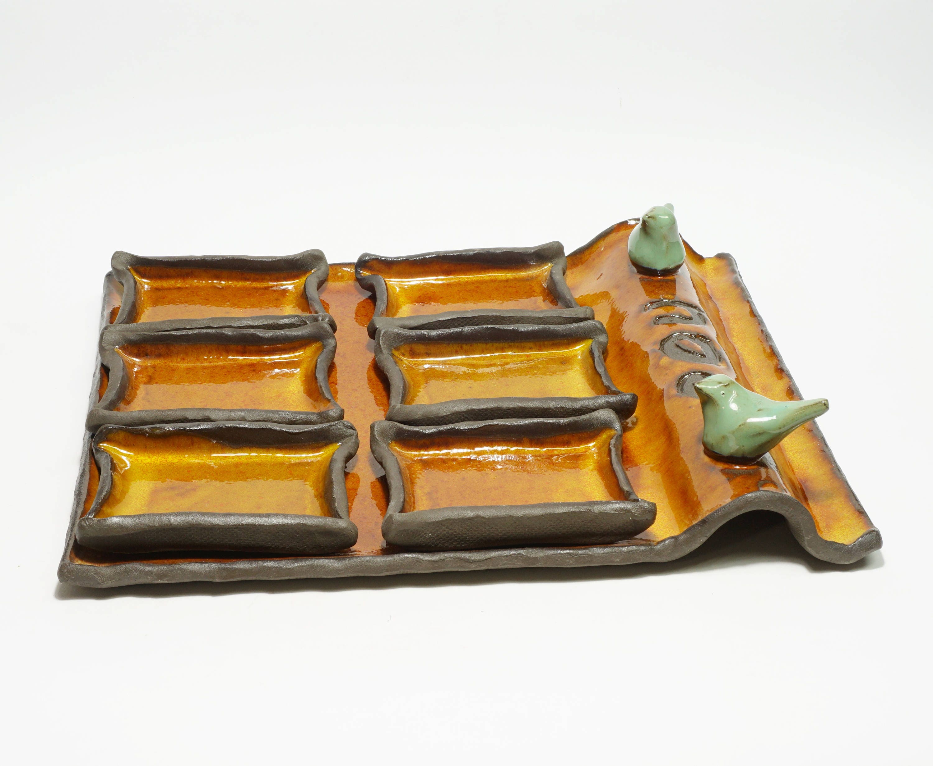 Seder Plate Ceramic Passover Plate Orange Seder Plate Etsy