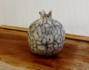 Raku Pomegranate, naked Raku Pottery Pomegranate, Ceramic, Israeli Pomegranate, decorative fruit, Home decor, Ceramic pomegranate,