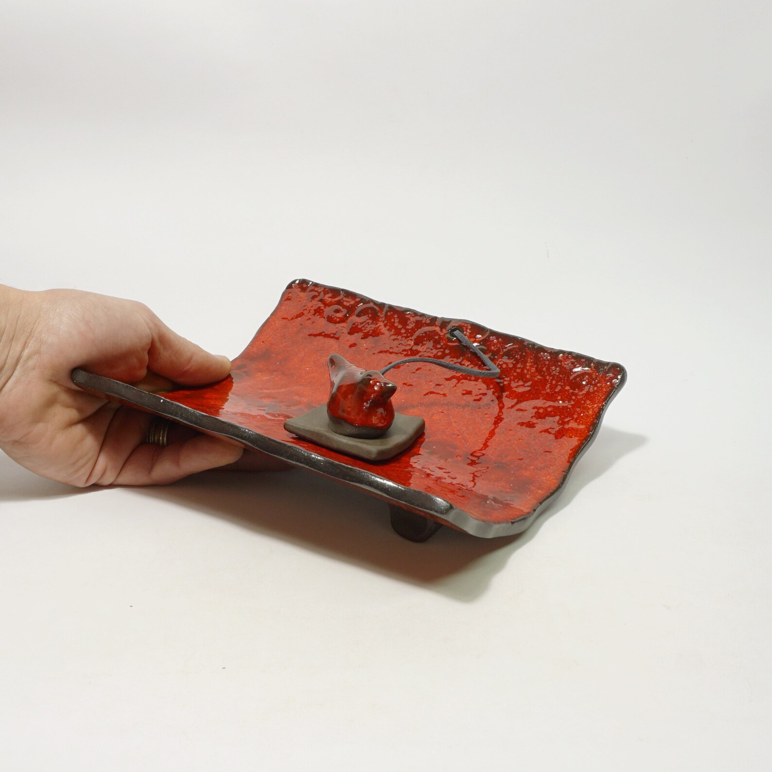 Red Ceramic Napkin Holder Napkin Holder With a Bird Ceramic Etsy Israel