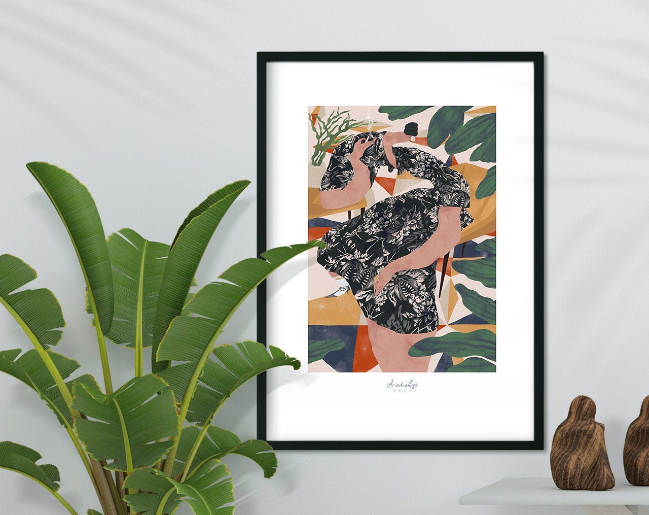 Multicolored Fine Art Print Girl Portrait in Floral Dress Etsy