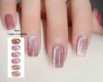 Cat Eye Gel Nails | New Nail Trend | Jelly Nail Polish | Long Medium Short Nails | Press on Nails Canada | Handmade Natural Nails