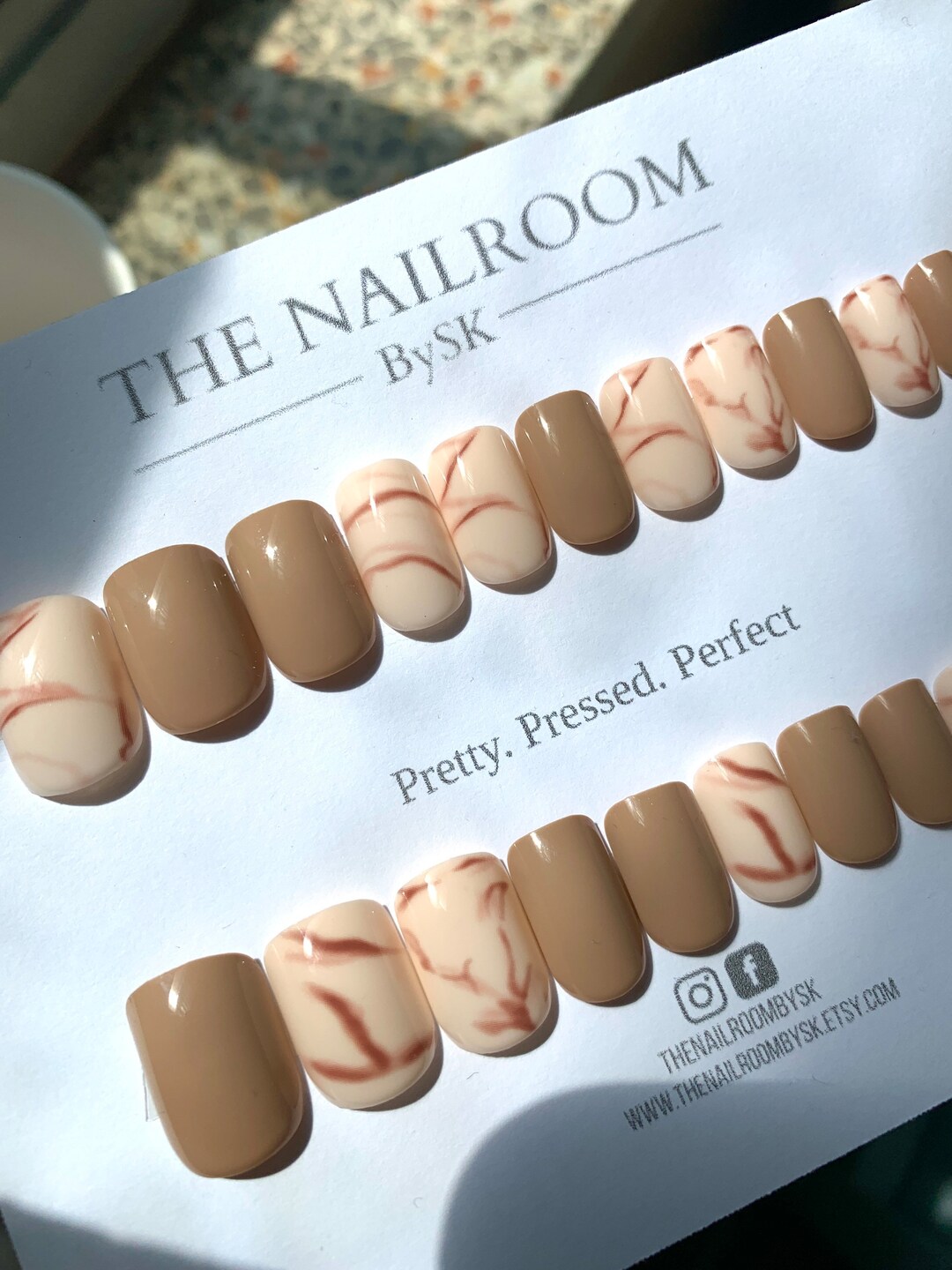 marbled press ons 🤎 : r/NailArt