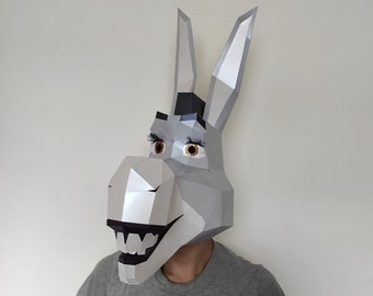 BURRO - SHREK  - MASK -Diy Lowpoly