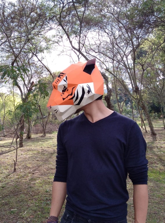 Quebra Cabeça 3D Animal Safari Tigre Colagem Papercraft Miniatura HAS  BRASIL