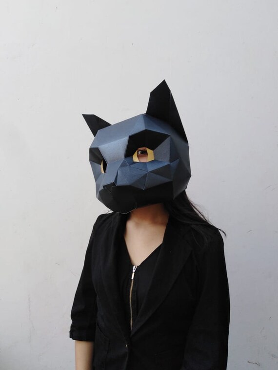 Black Cat Halloween Covid Mask