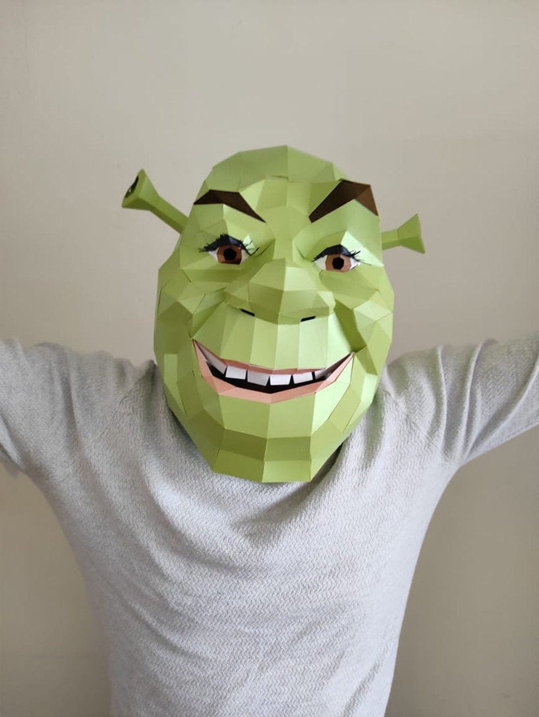 Shrek face mask - for children and adults for Halloween or carnival