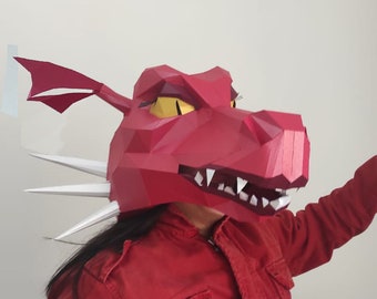 DRACHE - SHREK - MASKE -Diy Lowpoly