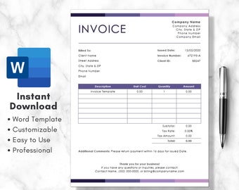 MS Word請求書テンプレート