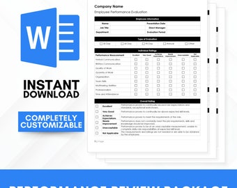 Modèles d'évaluation du rendement des employés et d'examen des salaires (MS Word)
