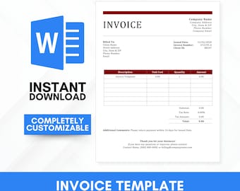 Bearbeitbare Rechnungsvorlage: Professional Business Form (MS Word)