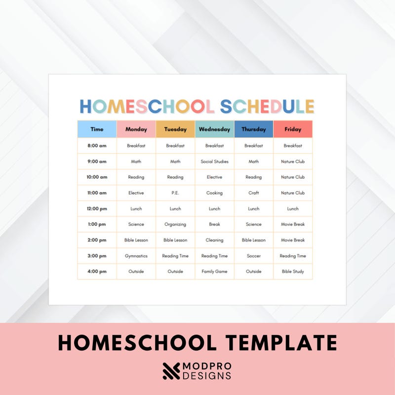 Color Coded Schedule - Etsy