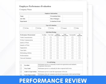 Employee Performance Evaluation Template (Microsoft Word)