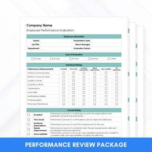 Employee Performance Review Template and Salary Review Templates MS Word HR Form Office Microsoft Word Performance Evaluation Manager