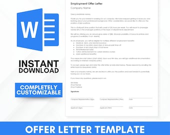 Modèle de lettre d'offre aux employés : forme juridique RH (numérique Word)