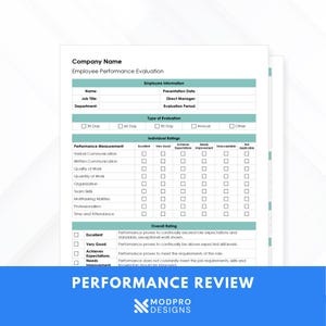 Employee Performance Review Template: HR Evaluation Form (Microsoft Word Document)