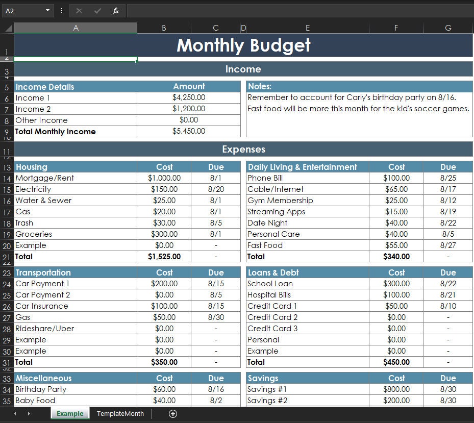 Minimalistms Excel Budget Template Spreadsheet Etsy Australia