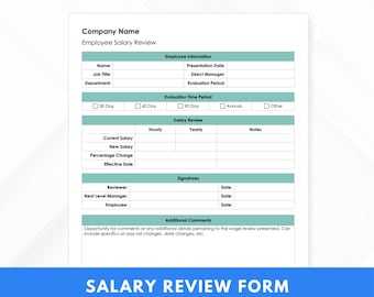 Modèle de révision de salaire | Rémunération des employés et formulaire d'augmentation de salaire | Document modifiable de révision des salaires | Ajustement salarial des RH