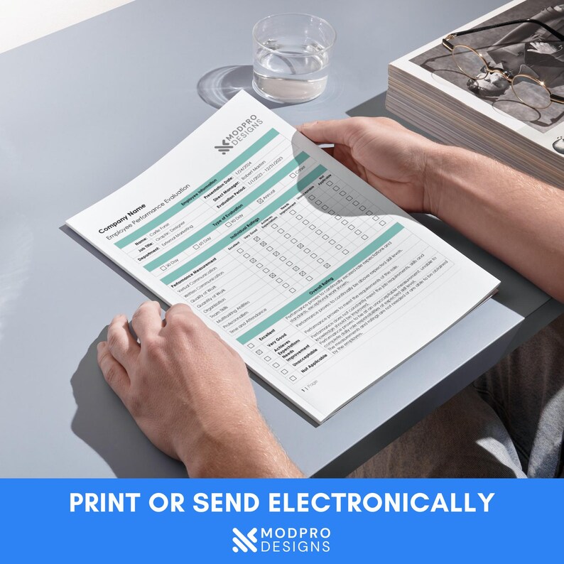 Performance Review Template – Employee Evaluation & Salary Review – Editable MS Word HR Form – Instant Download image 2