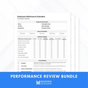Professional Employee Review & Compensation Template Set | Editable Annual Performance + Salary Review Forms | HR Staff Evaluation Pack