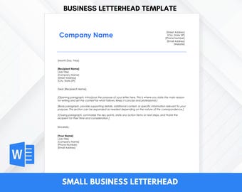 de Papier à en-tête de entreprise | MS Word modifiable | Papeterie d'entreprise professionnelle | Téléchargement instantané