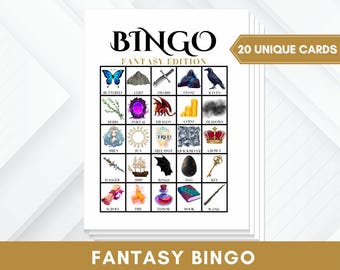 Jeu de bingo fantastique : activité de fête à imprimer (téléchargement numérique)
