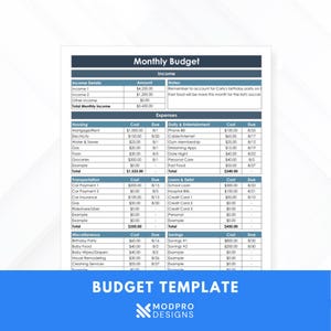 Minimalist-MS Excel Budget Template Spreadsheet