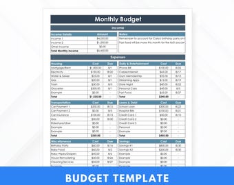 Modèle de feuille de calcul de budget minimaliste MS Excel