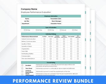 業績評価テンプレート – 従業員評価と給与レビュー – 編集可能なMS Word HRフォーム – すぐにダウンロード
