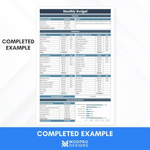 Minimalist-MS Excel Budget Template Spreadsheet Bild 6