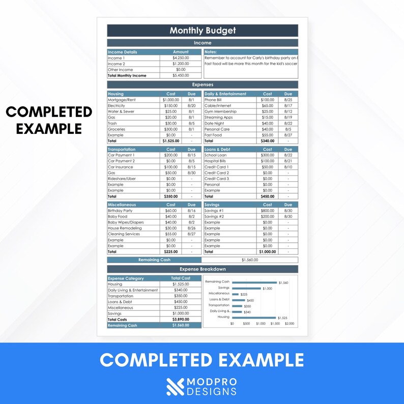Minimalist-MS Excel Budget Template Spreadsheet Bild 6