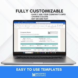 Performance Review Template – Employee Evaluation & Salary Review – Editable MS Word HR Form – Instant Download image 6