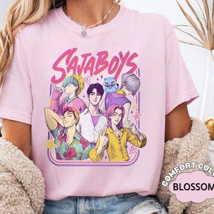 Saja Boys Kpop Demon Hunters T-Shirt, Kpop Boy Band Shirt, Anime Manga Style Tee, Demon Hunter Merch, Kpop Fan Gift Shirt