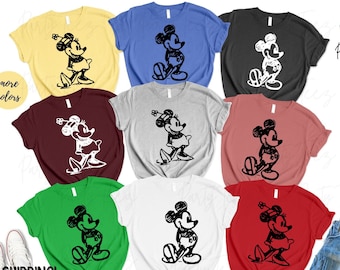 Mickey Sketch Shirt, Vintage Disney Shirt, Minnie Sketch Shirt, Magic Kingdom Shirt, Disneyland Shirt, Disneyworld Shirt, Disneland Family