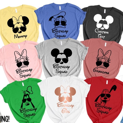 Disney Birthday Shirts Disney Birthday Squad Disney Family - Etsy